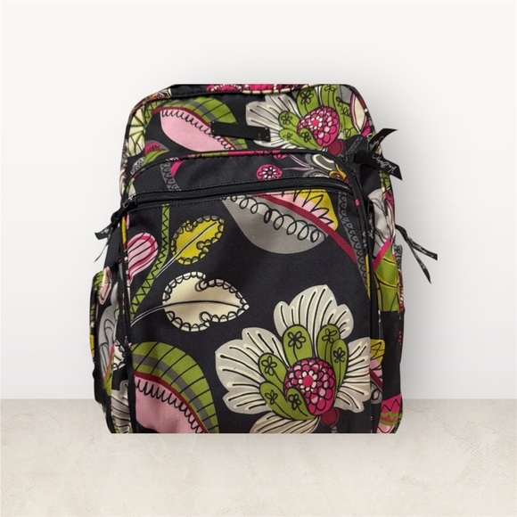 Vera Bradley Moon Blooms Large Campus Backpack – Floral Laptop Bag - Picture 2 of 7